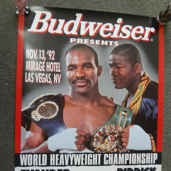 Evander Holleyfield VS Riddick Bowe Budweiser King Of Beer Boxing Poster RARE